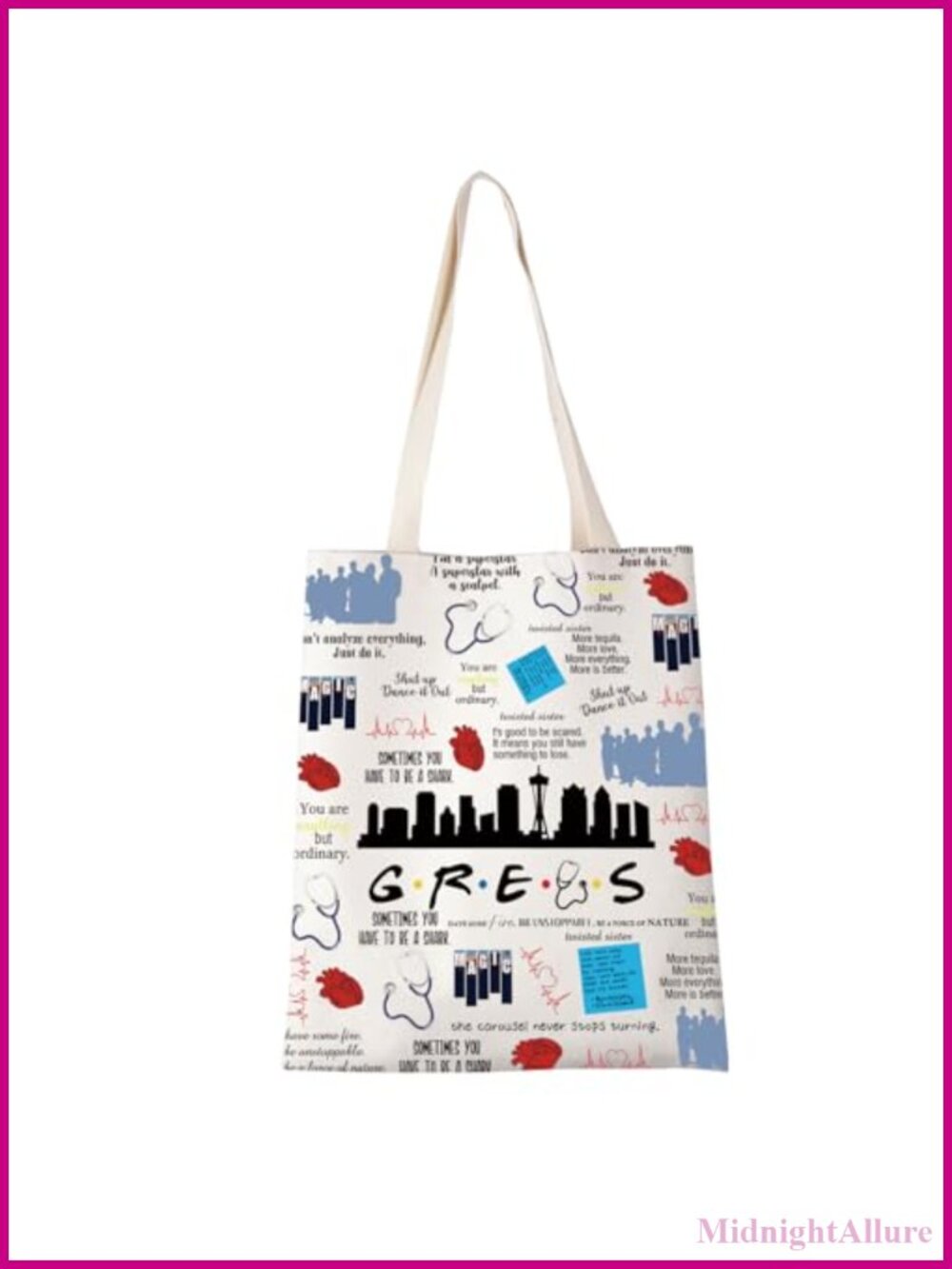 Canvas Tote Bag Doctor Thank You Gift Women Grrey Lover